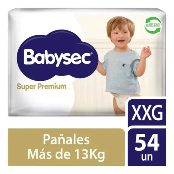 Babysec Pañales Bebé Super Premium Xxg 54 Unid Tamaño Extra extra grande (XXG)