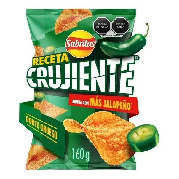 2 Pza Papas Fritas Sabritas Receta Crujiente Sabor Jalapeño