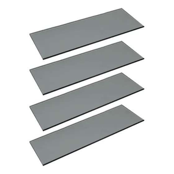 4 Prateleiras Vidro 110cm X 25cm X 8mm Fume Sem Suportes