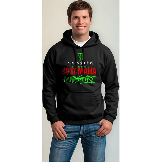 Buzo Hoodie Con Capota Motors Sport Yamaha Motero Pista 