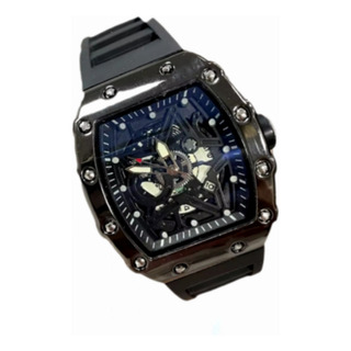 Reloj Cuadrado De Acero Inoxidable Con Correas De Silicon Reloj Cuadrado De Acero Inoxidable Con Correas De Silicon