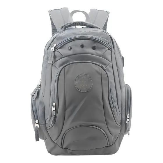 Mochila Wilson Porta Notebook 65.11084 color gris diseño liso 35L