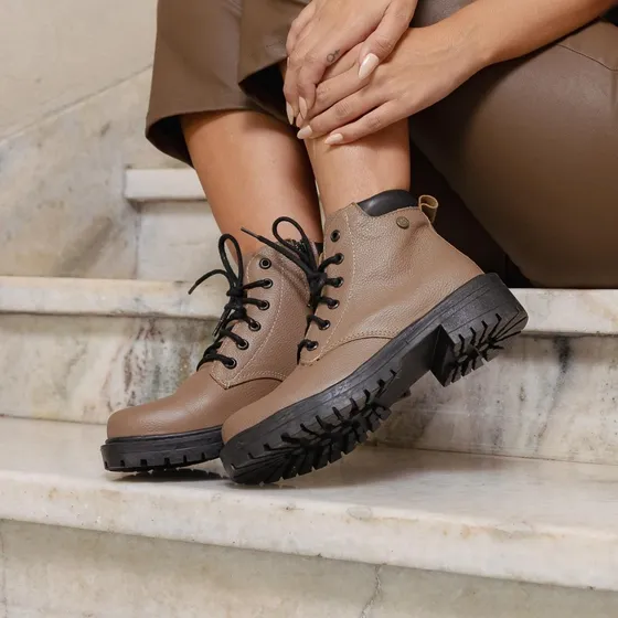 Borcego Bota Mujer Urbana Liviana Cuero Citadina Milena