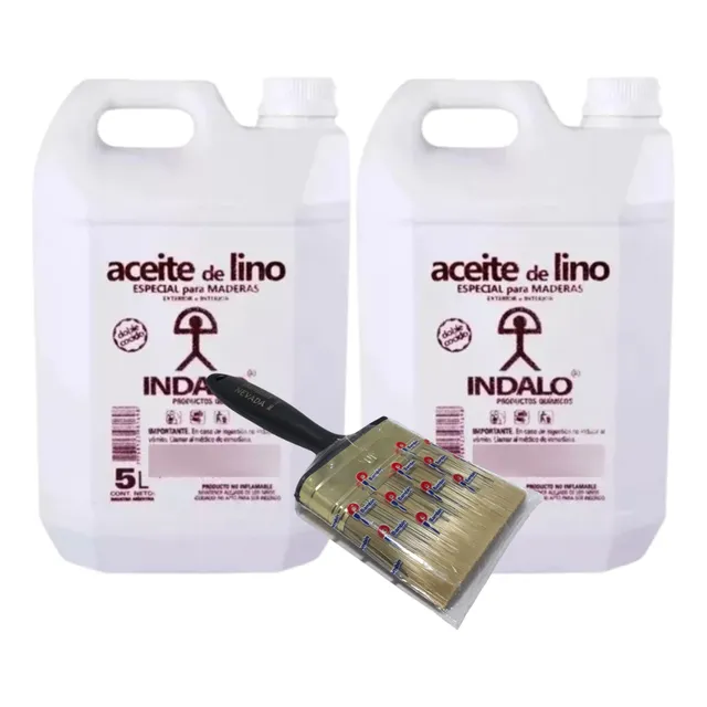 Aceite De Lino Para Maderas Doble Cocido 10 Lt + Pinceleta