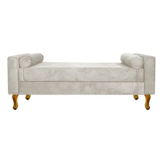 Divã Recamier Sofá Félix 120 Cm Suede Bege - Am Decor
