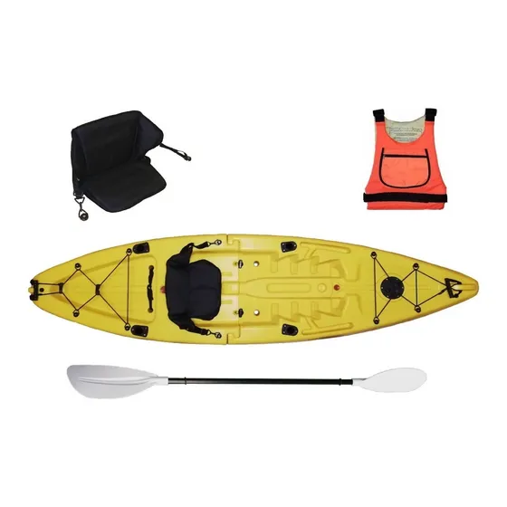 Kayak Desarmable Leos Pescador Combo Chaleco Asiento Remo