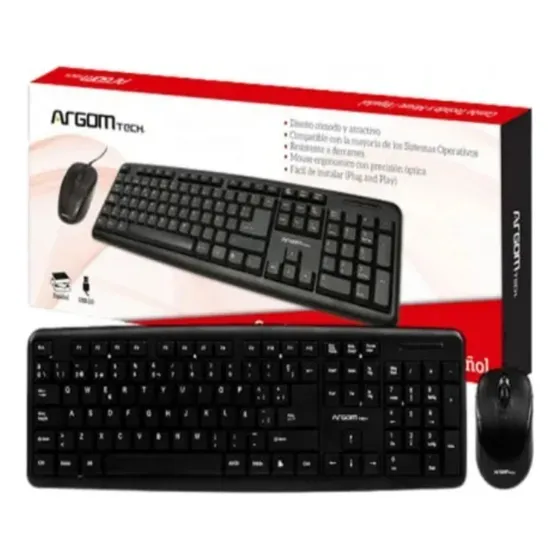Combo Teclado Y Mouse Argom Alambrico Español Argkb7418 Acme