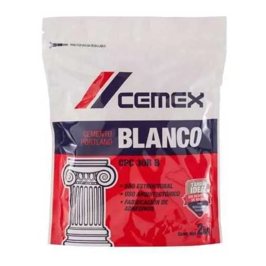 2pz Cemento Blanco Bolsa Original 2kg Cemex