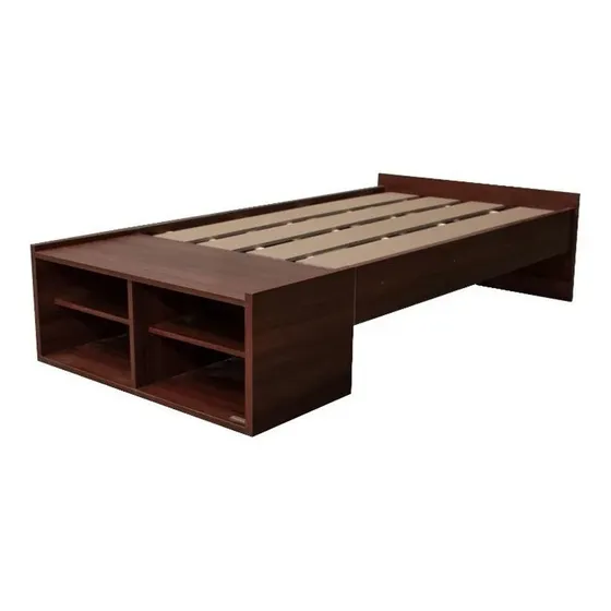Cama 1 Plaza Platinum 952 0.90m Con Espacio De Guardado Color Cedro