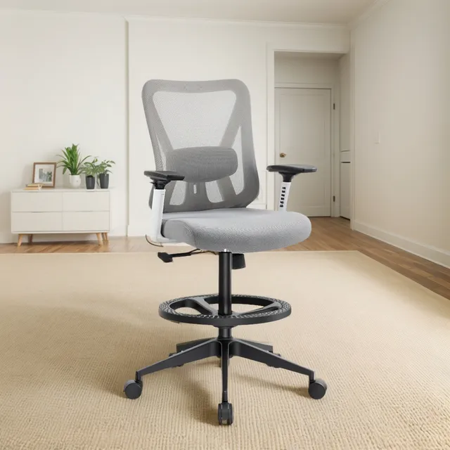 Silla Cajero Ergonómica Smart Gris Nylon Ofideas Gris Tela