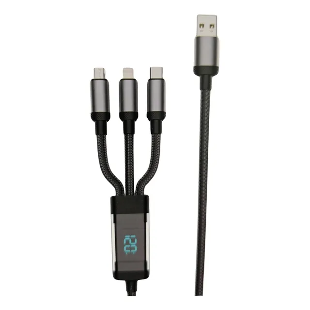 Cabo Carregador Kaidi  3 Em 1  Para iPhone, Tipo-c E V8 6a