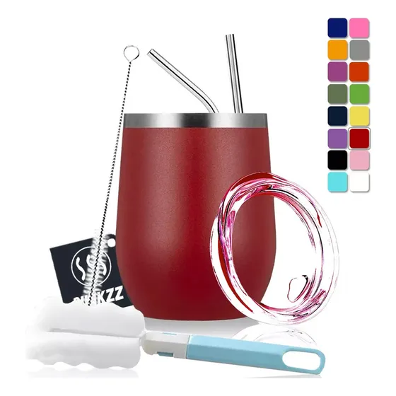 Vaso Termico Vino Café Te 12oz Acero Inoxidable W/calor/frí/ Color Rojo Punkzz