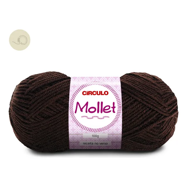 Kit 5 Novelos Lã Mollet 100g - Círculo Para Croche Trico 