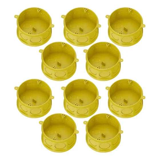 Kit 35 Caixas De Luz P/ Embutir Plástico Fms Amarela Tigre