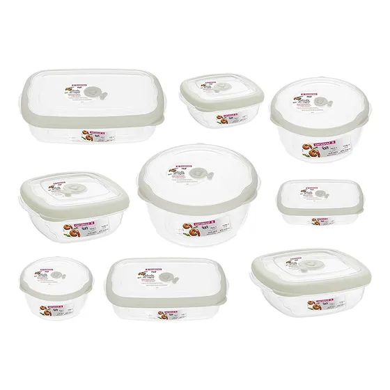 Set X9 Contenedores Herméticos Recipientes San Remo Flor 