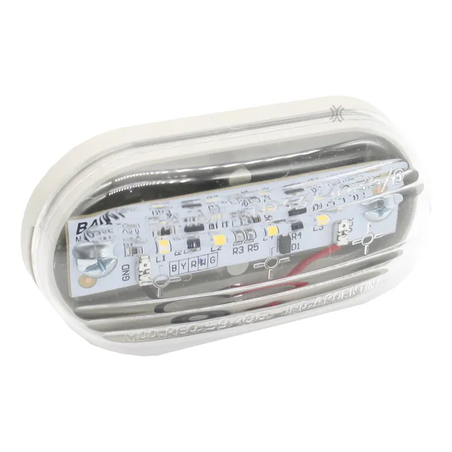 Faro Electronico Bivoltaje Oval Chico De 4 Leds Cristal