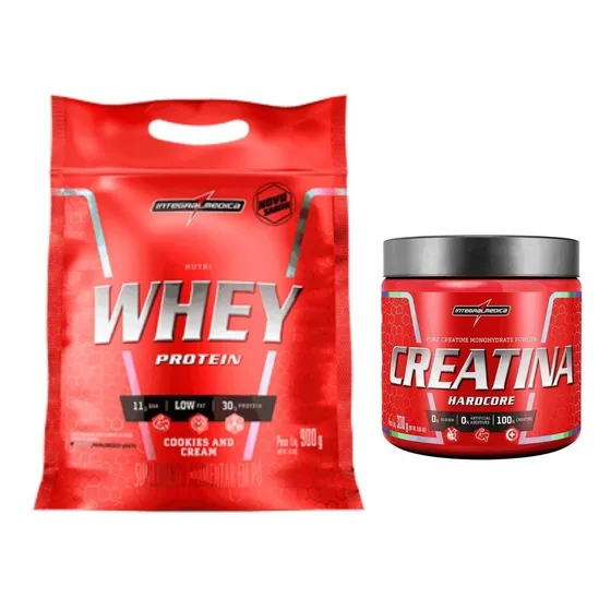 Kit Nutri Whey 907g + Creatina 300g Integral Médica