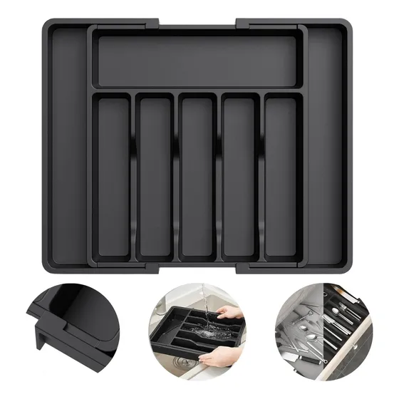 Organizador Cubiertos Extensible Cajon Utensilios Cubiertero