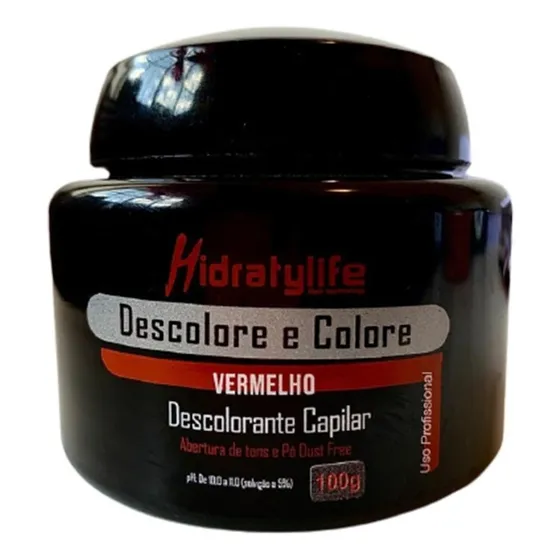 kit Pó Descolore E Colore Vermelho 100g Mairibel / Hidraty Tintura