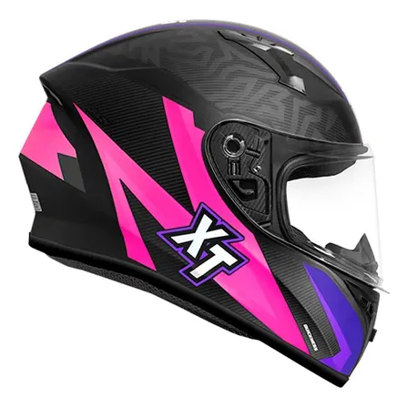 Capacete Para Moto Ebf Xtroy Ff 526 Crazy Lançamento 2026 Preto/rosa Fosco 58