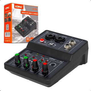 Mini Mesa De Som 2 Canais Lelong Le-702 110v/220 Mini Mesa De Som 2 Canais Lelong Le-702 110v/220