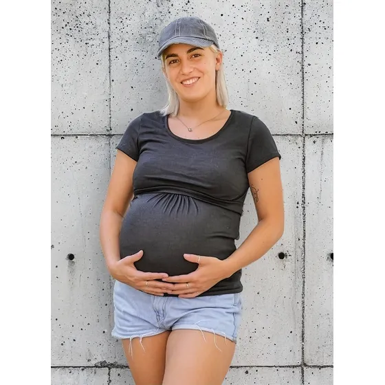 Polera Maternal Y Lactancia Negra Mítima