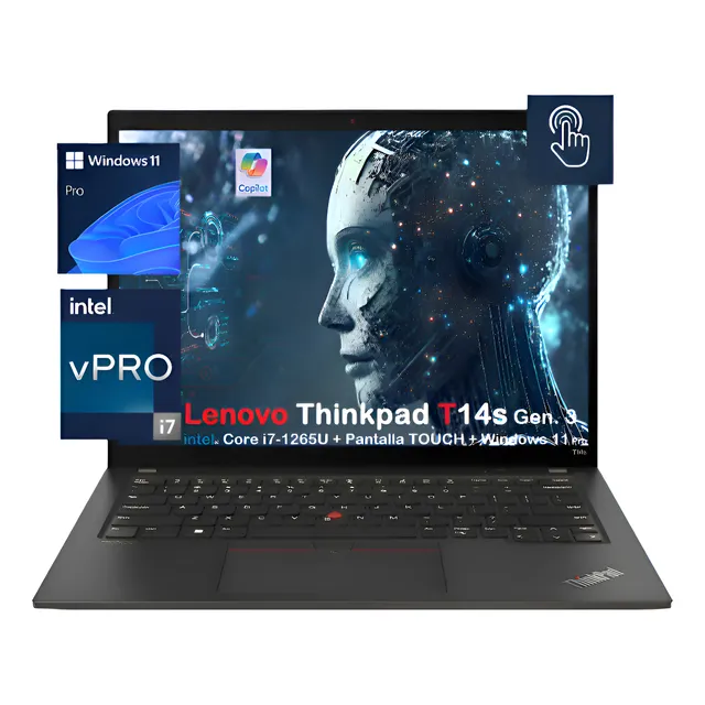 Thinkpad T14s Gen.3  Core I7-1265u 16gb 512gb 14-touch Win11 Negro (Reacondicionado)