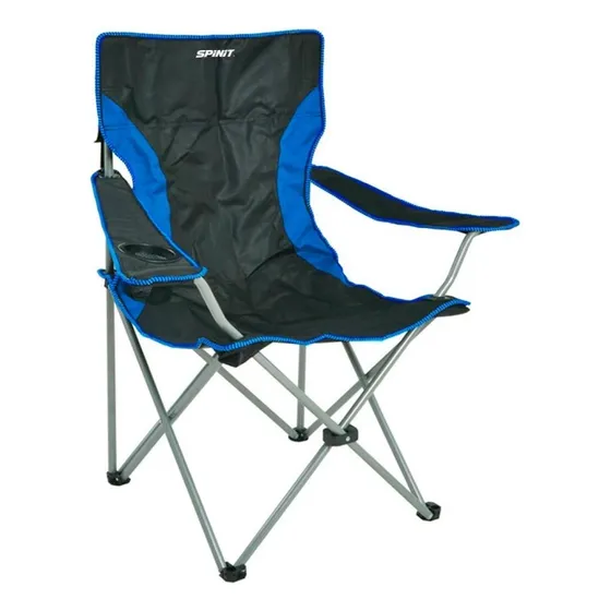 Spinit Director sillón plegable playa camping portavaso color azul y negro
