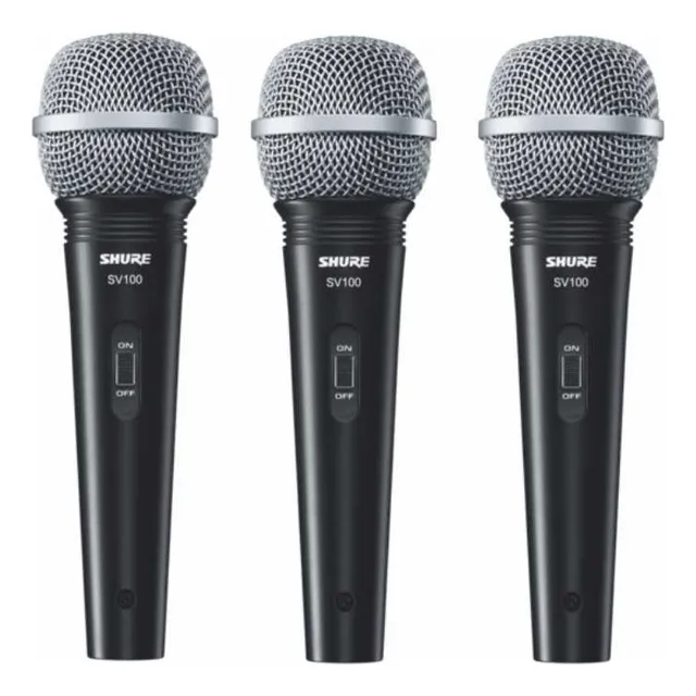 Micrófonos Shure Sv100 Set Tripack (3 Micrófonos) Negro