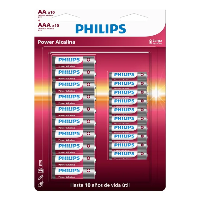 Pilas Alcalinas Philips Lr036p20b Blister Aa X 10 + Aaa X 10