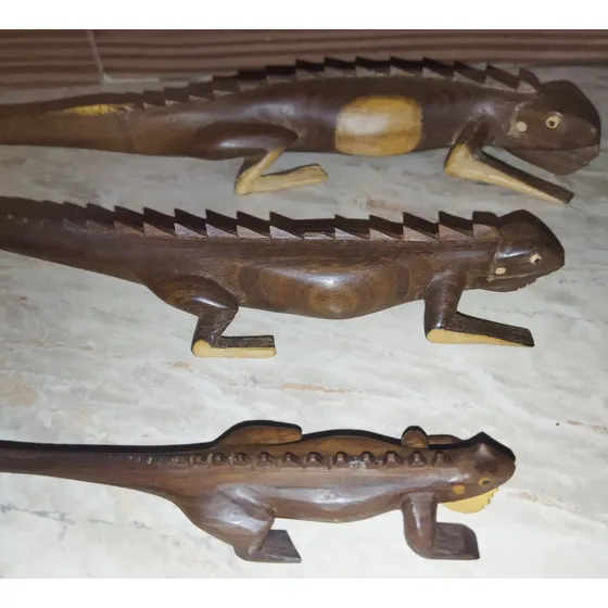 Artesanía , Trío De Iguanas De Guadalupe, Estado Lara.