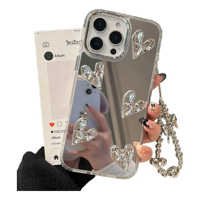 Funda Para iPhone 15 14 13 12 11 Case De Espejo Con 3d Amor