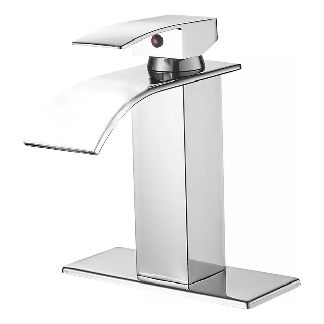 Banna Lavabo Grifo Baño Llave Monomando Fregadero Inoxidable,grifo De Baño Plateado Con Boquilla De Cascada, Grifo De Baño Con Un Solo Mango, Montaje En Cubierta, Lavabo, Manguera Sin Plomo