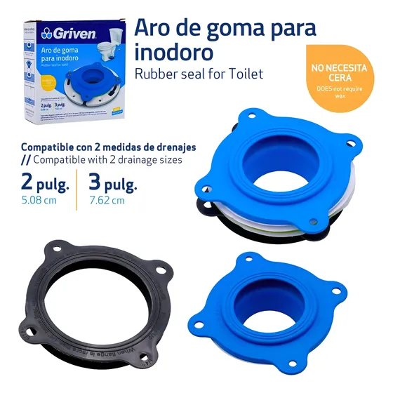 Anillo Aro Brida Cuello Inodoro Wc Goma Griven