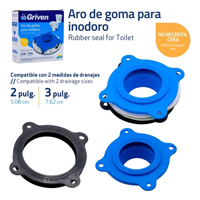 Anillo Aro Brida Cuello Inodoro Wc Goma Griven