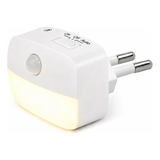 Luz Noturna Tomada Luminária Sensor Movimento 3 Cores Led
