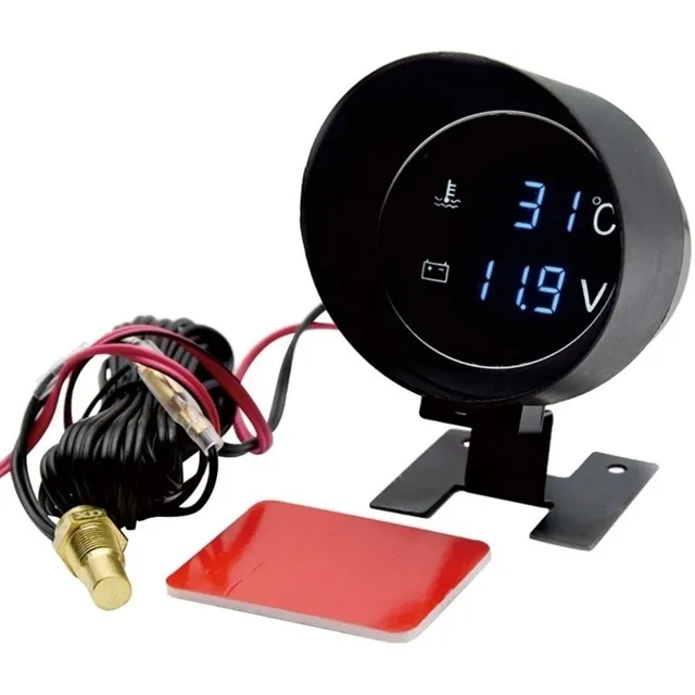 Voltímetro Digital + Marcador Temperatura Água Automotivo 