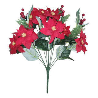 Noche Buena Artificial Ramo 9 Flores Mo W25 Noche Buena Artificial Ramo 9 Flores Mo W25