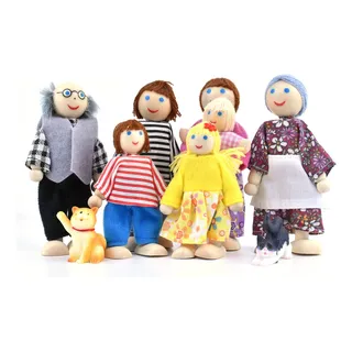 Casa De Muecas De Madera, 2 A 4 Pulgadas Con 2 Mascotas (per Casa De Muecas De Madera, 2 A 4 Pulgadas Con 2 Mascotas (per
