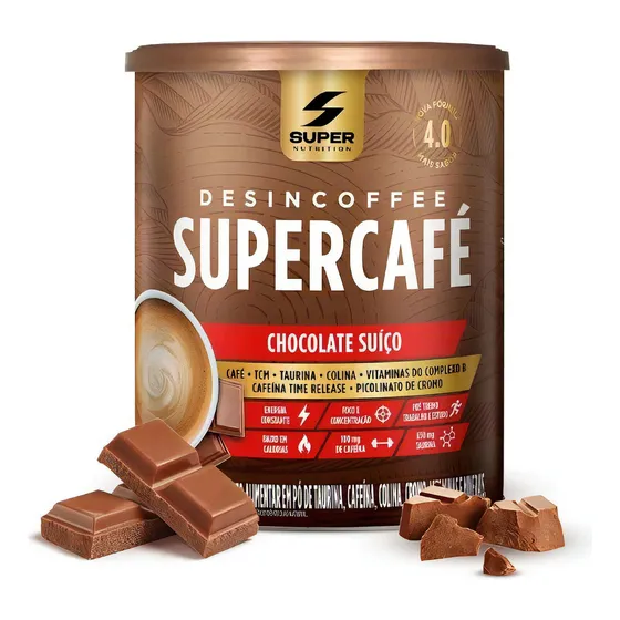 Supercafé Desincoffee Termogênico 220g Chocolate Suíço Super Nutrition