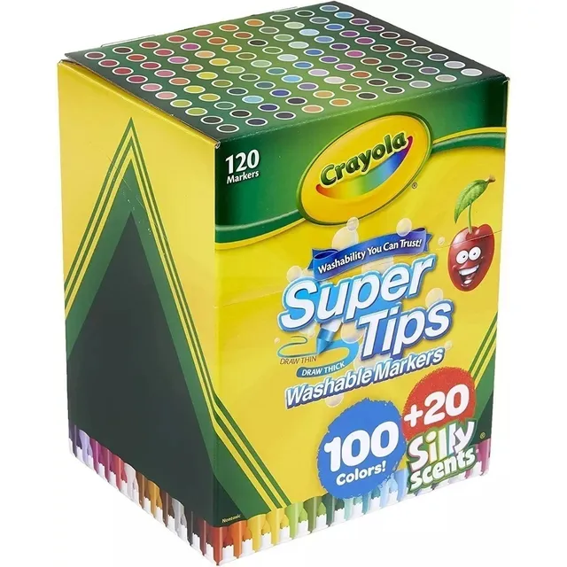 Plumones Crayola Super Tips 100 + 20 Silly Scents Con Aroma