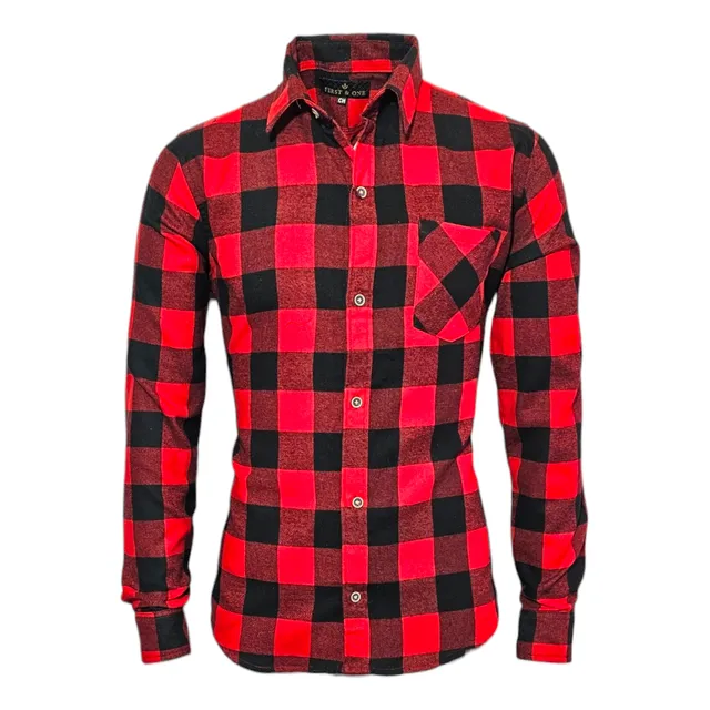 Camisa De Franela A Cuadros Para Hombre, Manga Larga, Casual