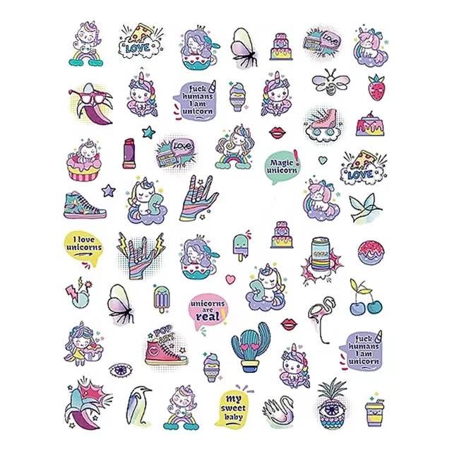 Plancha Stickers Autoadhesivos Para Uñas Motivos Infantiles