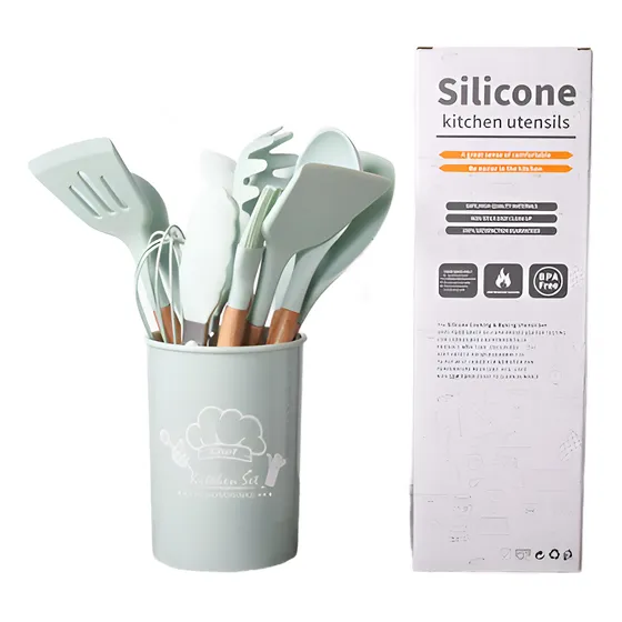Set 12 Utensilios De Cocina Silicona Resistente Calor Juego
