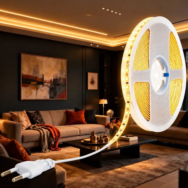 Fita De Led Branco Quente Amarela 10 Metros Direta 120led/m Luz Branco-quente