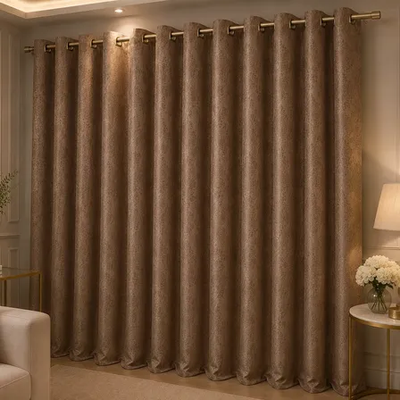 Cortina Tecido Jacquard Inglês Ilhós 4,00x2,70 - Varão