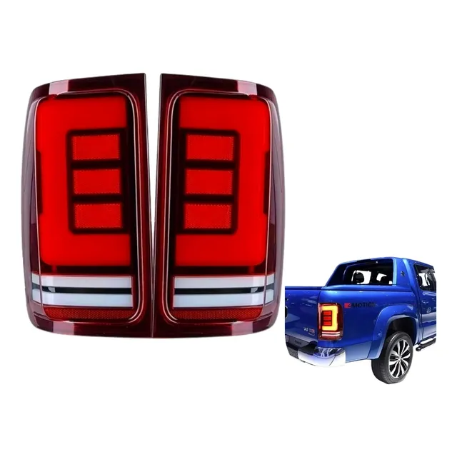 Par Lanterna Traseira Led Sequencial Amarok Lente Red 