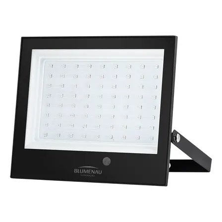 Refletor Led Play 100w Alumínio Bivolt Ip66 6.500k 127/220v Preto Branco-frio
