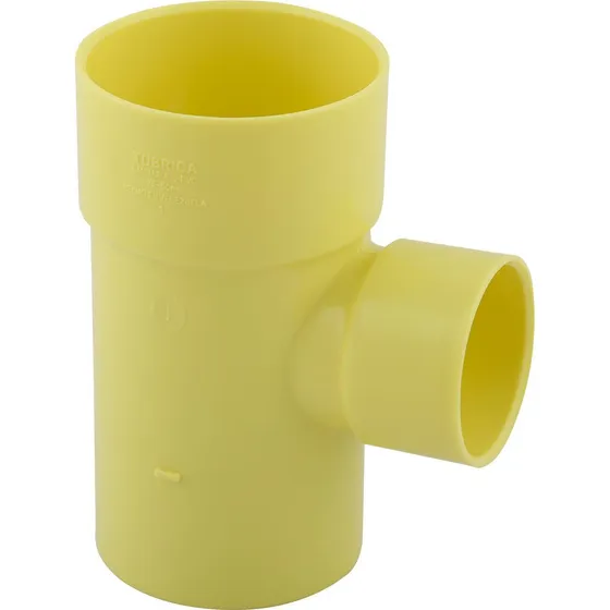 Tee Reductor Pvc Agua Negra 4 Pulgadas X 2 Pulgadas Amarilla
