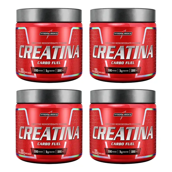 Kit 4x Creatina 300g Integral Médica Pote Monohidratada